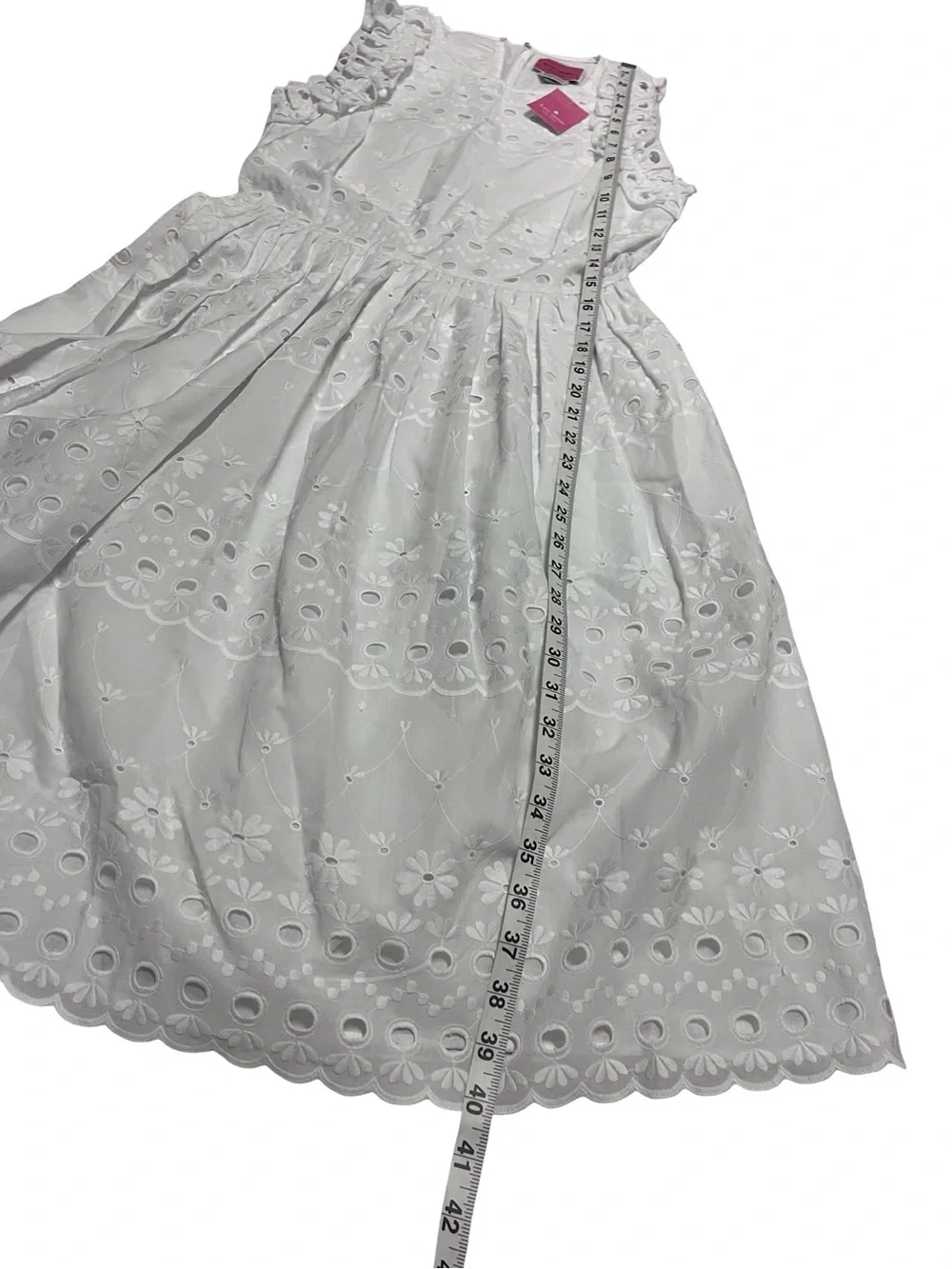 NWT Kate Spade White Eyelet Capped Sleeve Dress Sz. 2 Rush Classic Preppy Soror